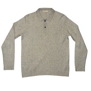 Marine Layer Gray Speckled Sweater Polo